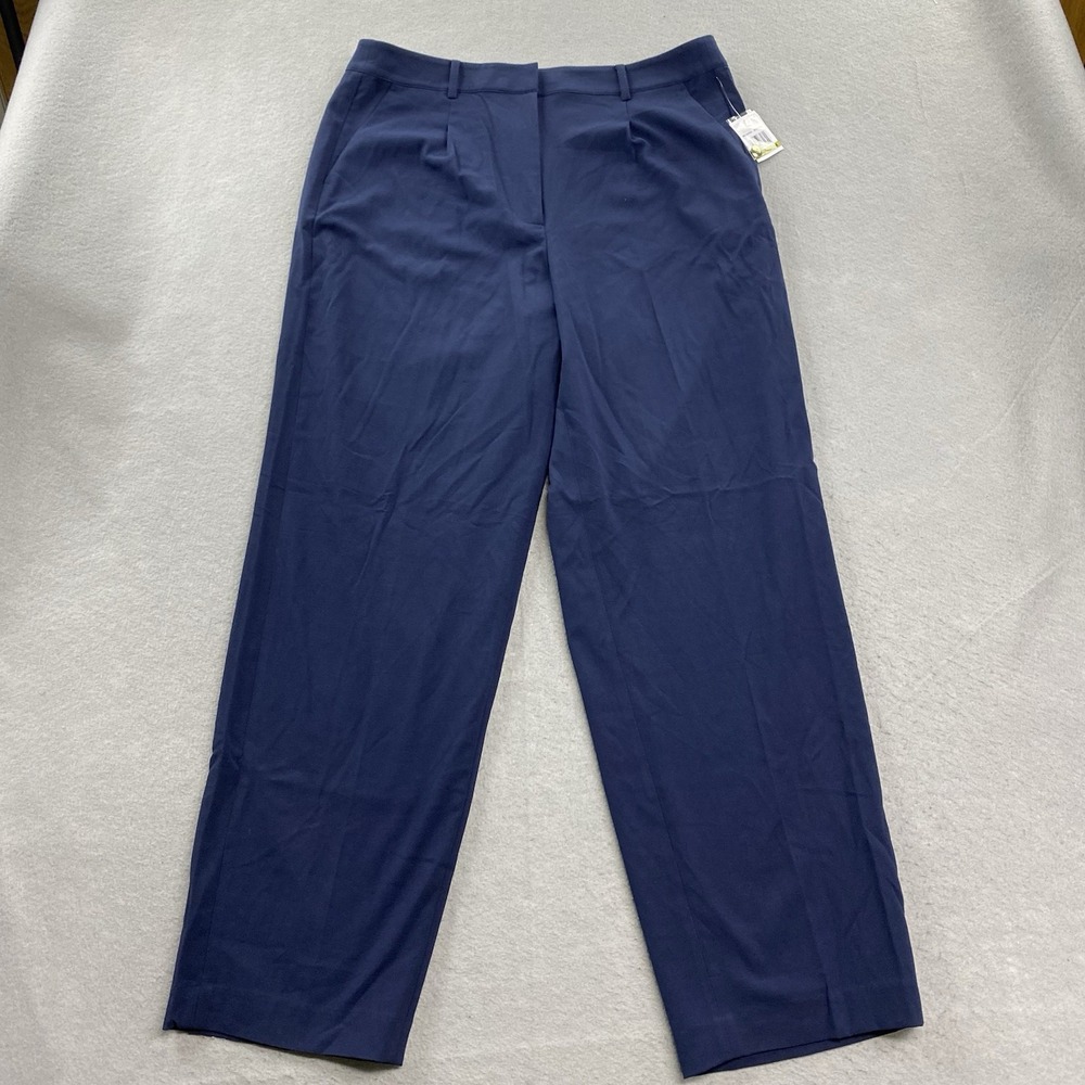 Michael Kors Pants Womens 14 Blue Single Pleat Career Pant